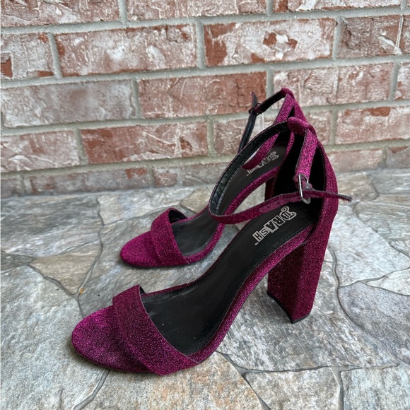 Women's Glittery Purple Heels - Picture 1 of 5